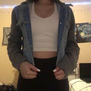 Hollister Jean Jacket with Sweatshirt Sleeves